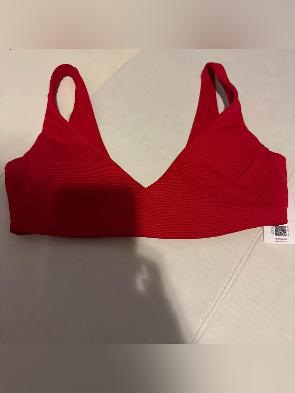 Spanx pique straight strap bikini Top Spanx Red Size Small NWT